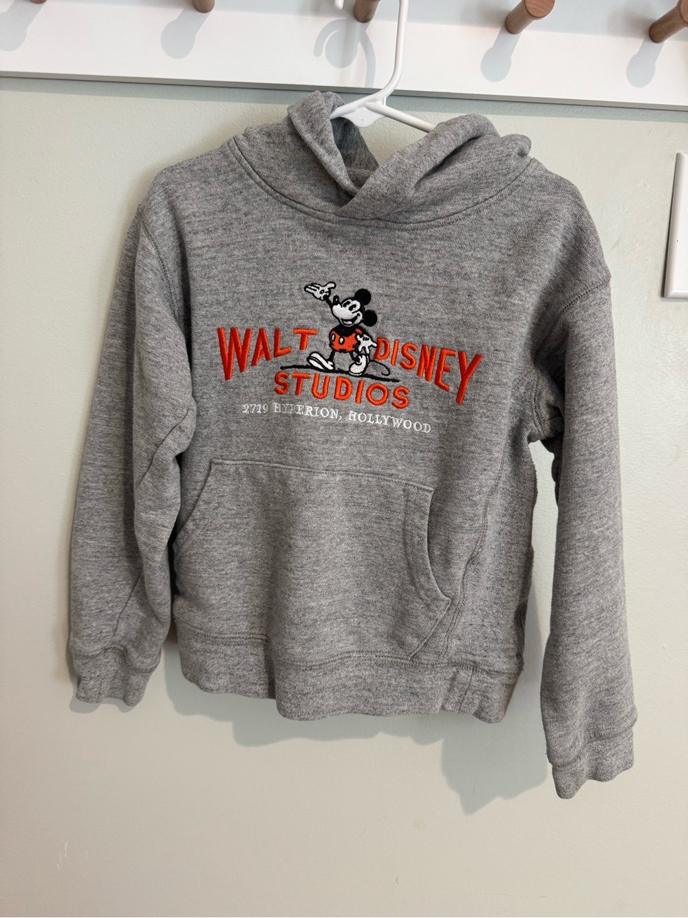 Disney Kids Size 5/6 Gray Hoodie with Mickey Embroidery
